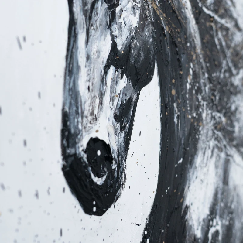 Handgemaltes Acrylbild „Galoppierendes Pferd“ – dynamische Wanddeko auf Leinwand mit Rahmen