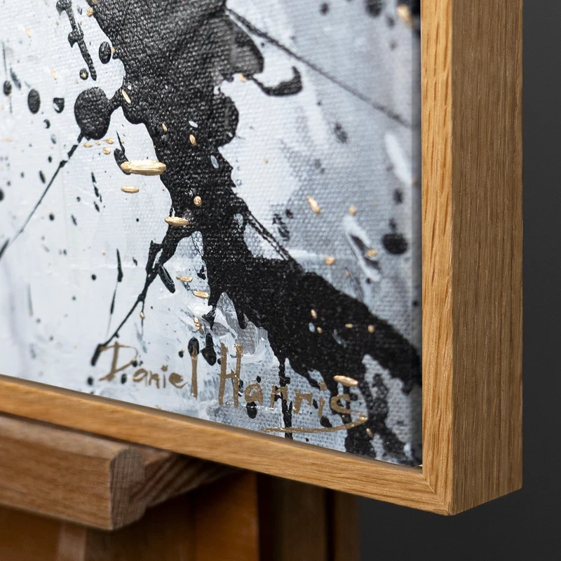 Handgemaltes Acrylbild „Galoppierendes Pferd“ – dynamische Wanddeko auf Leinwand mit Rahmen