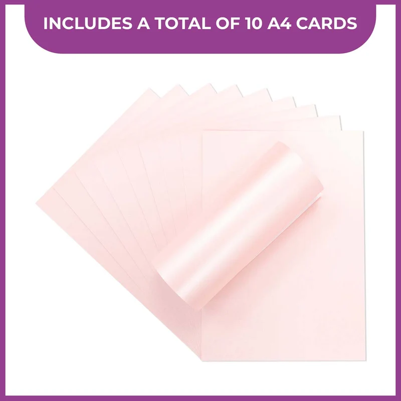 Crafter's Companion - Centura Pearl Effect - A4 Card 300gsm 10 Sheets - Baby Pink