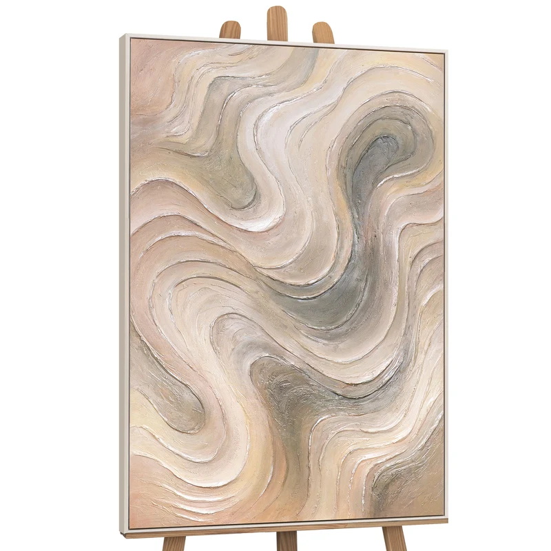 Moderne Wandkunst „Sanfte Strömung“ – Handgemaltes Acrylbild auf Leinwand