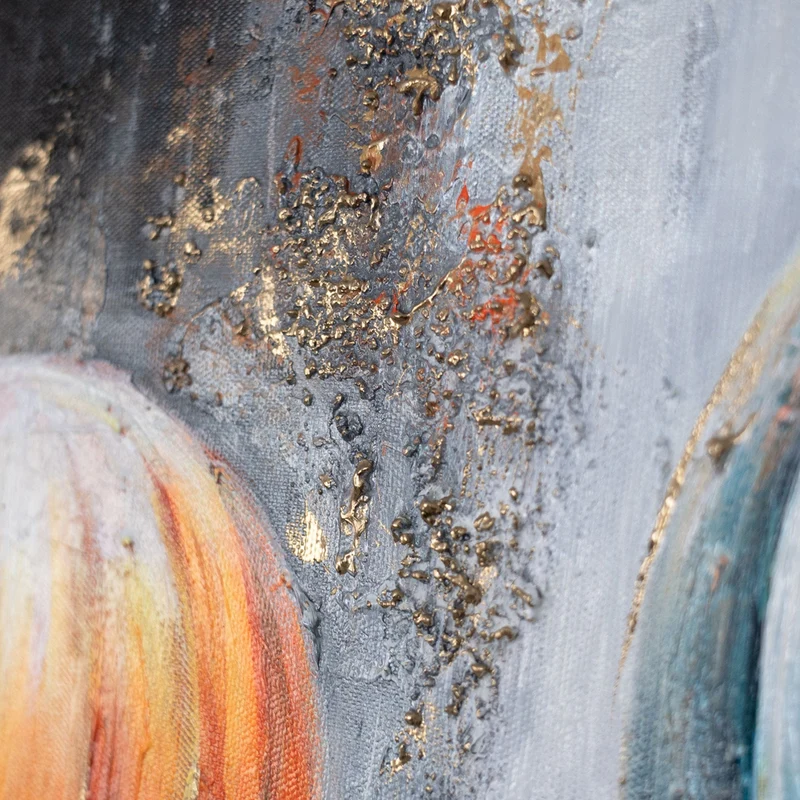 Abstraktes Acrylgemälde "Sonniger Horizont" für Wohnzimmer 115x50cm