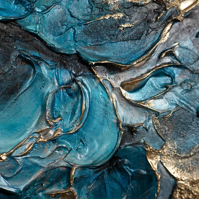 Abstrakte Acrylmalerei rund – moderne Wanddeko "Fluss der Elemente"