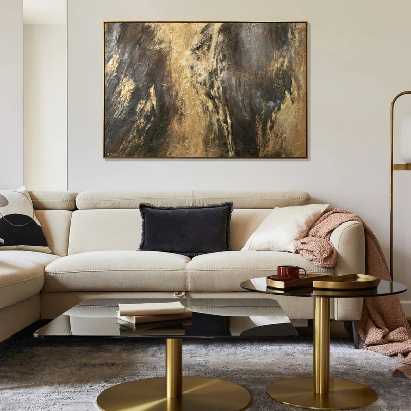Moderne Kunst auf Leinwand – Abstraktes Bild mit Rahmen "Spiegelungen III"