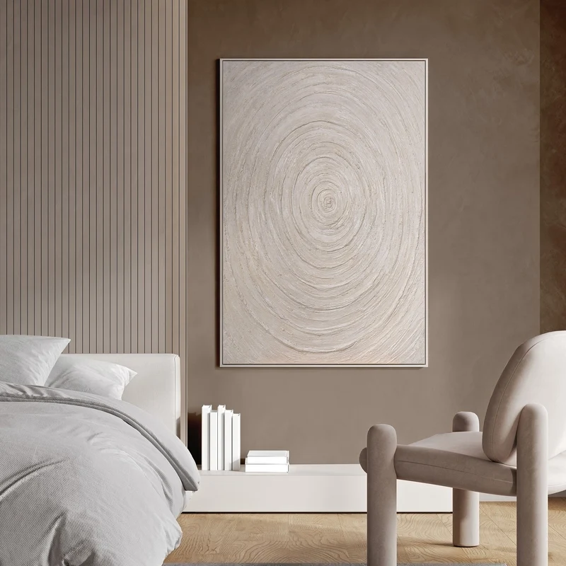 Abstrakte Wandbilder Beige – Struktur Gemälde modern „Echos der Zeit“