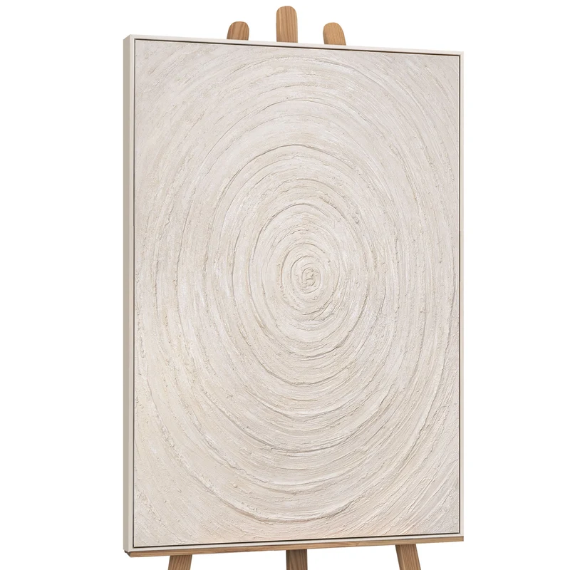 Abstrakte Wandbilder Beige – Struktur Gemälde modern „Echos der Zeit“