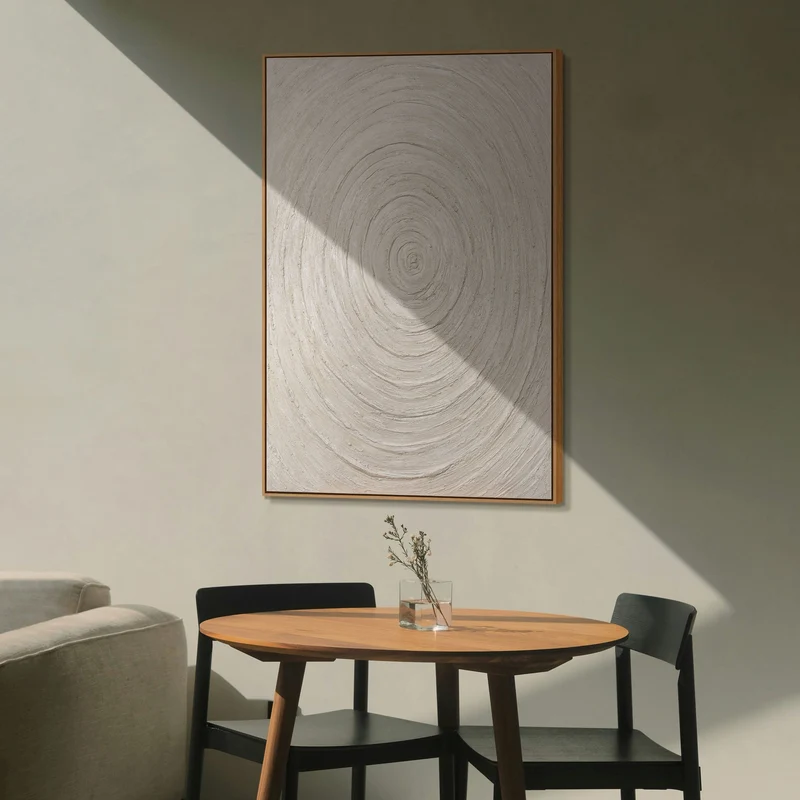 Abstrakte Wandbilder Beige – Struktur Gemälde modern „Echos der Zeit“