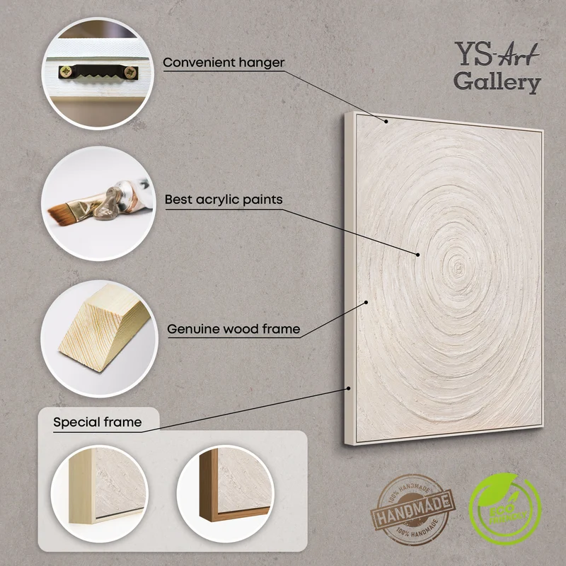 Abstrakte Wandbilder Beige – Struktur Gemälde modern „Echos der Zeit“