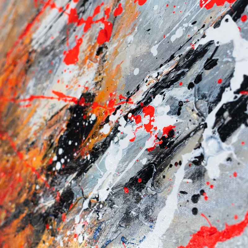 Original handgemaltes Acrylbild „Lebendige Schatten“ auf Leinwand mit Rahmen