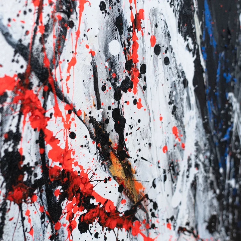 Original handgemaltes Acrylbild „Lebendige Schatten“ auf Leinwand mit Rahmen