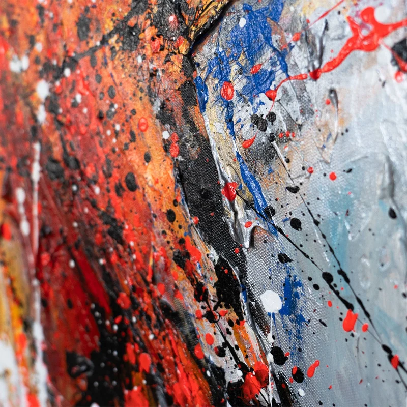 Original handgemaltes Acrylbild „Lebendige Schatten“ auf Leinwand mit Rahmen