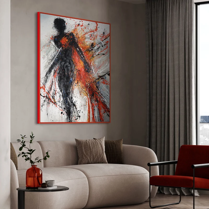 Original handgemaltes Acrylbild „Lebendige Schatten“ auf Leinwand mit Rahmen