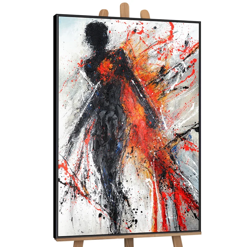 Original handgemaltes Acrylbild „Lebendige Schatten“ auf Leinwand mit Rahmen