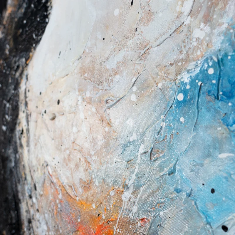 Original handgemaltes Acrylbild „Feurige Silhouette“ auf Leinwand mit Rahmen