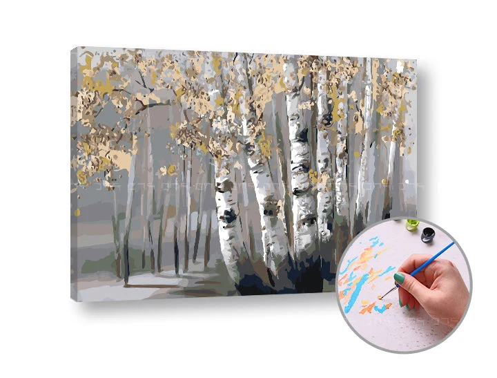 Paint by Numbers Birch Grove | High Difficulty