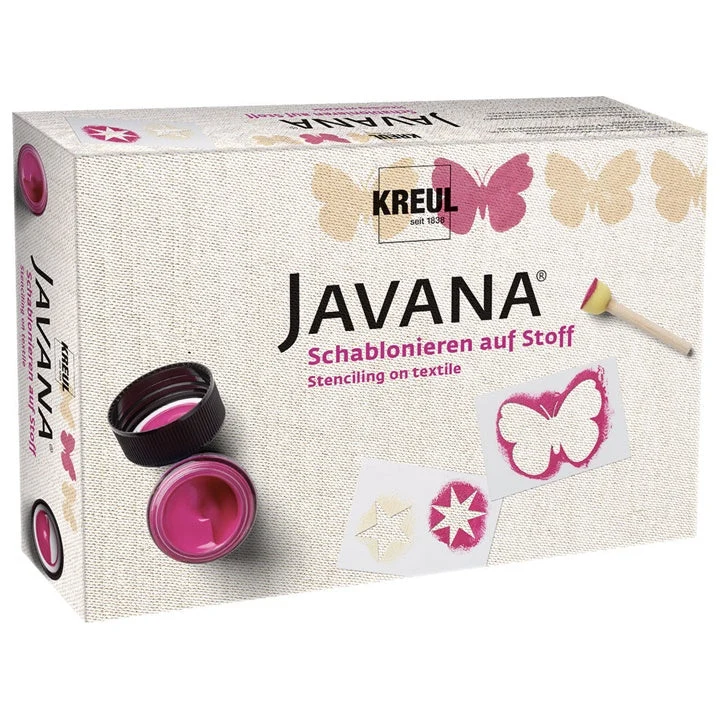 KREUL JAVANA Fabric Paint Set with Stencils