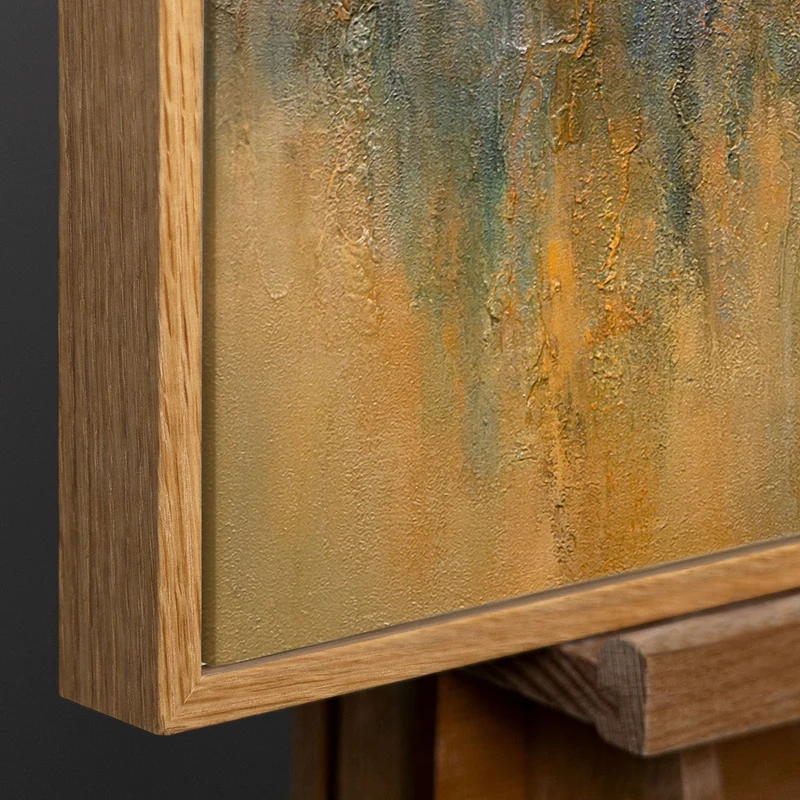 Handgemaltes Acrylbild „Goldener Weite“ – Moderne Wandkunst Naturfarben