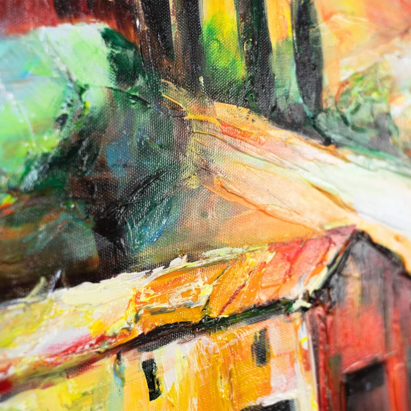 Gemälde auf Leinwand "Warmer Abend" – Acrylbilder moderne Kunst Wohnzimmer 115x50cm