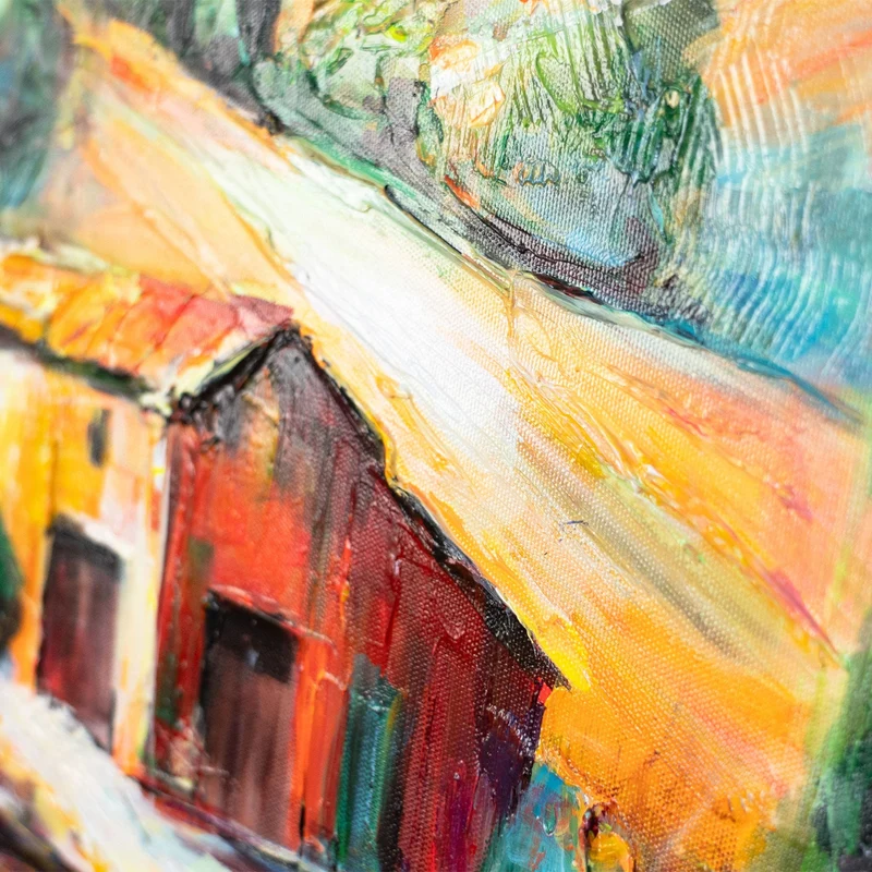 Gemälde auf Leinwand "Warmer Abend" – Acrylbilder moderne Kunst Wohnzimmer 115x50cm