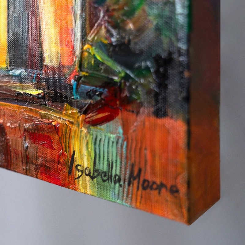 Gemälde auf Leinwand "Warmer Abend" – Acrylbilder moderne Kunst Wohnzimmer 115x50cm