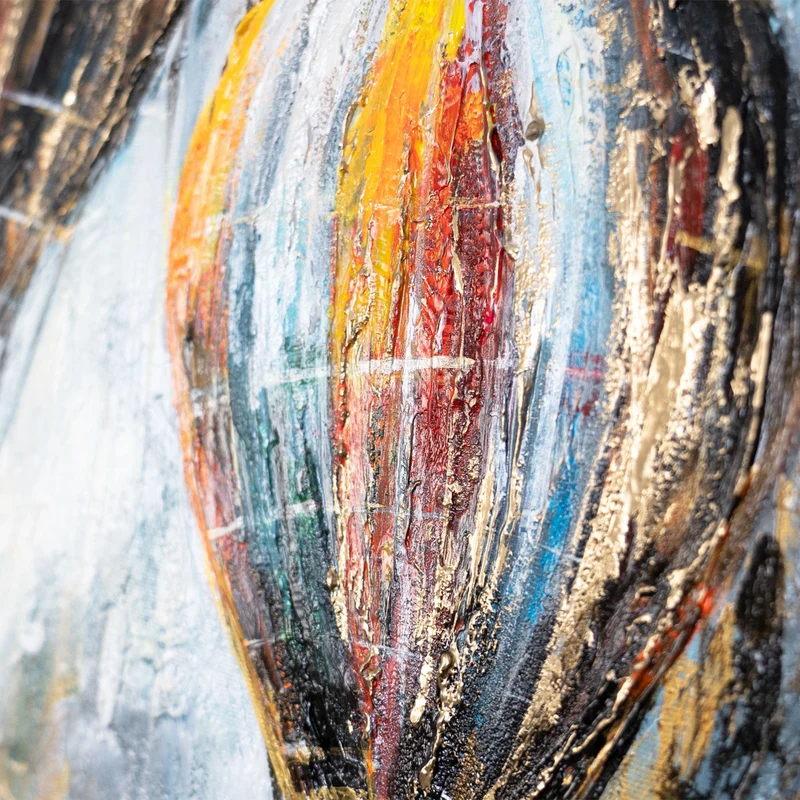 Abstrakte Gemälde auf Leinwand – Moderne Kunst "Strahlen des Fluges" 115×50cm