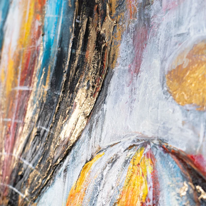 Abstrakte Gemälde auf Leinwand – Moderne Kunst "Strahlen des Fluges" 115×50cm