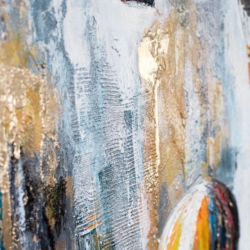 Abstrakte Gemälde auf Leinwand – Moderne Kunst "Strahlen des Fluges" 115×50cm
