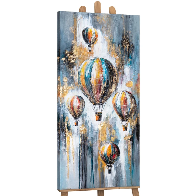 Abstrakte Gemälde auf Leinwand – Moderne Kunst "Strahlen des Fluges" 115×50cm