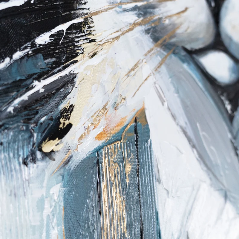 Abstrakte Gemälde Tiermotiv – Acrylbild "Das Geheimnis der Katze" 115×50cm