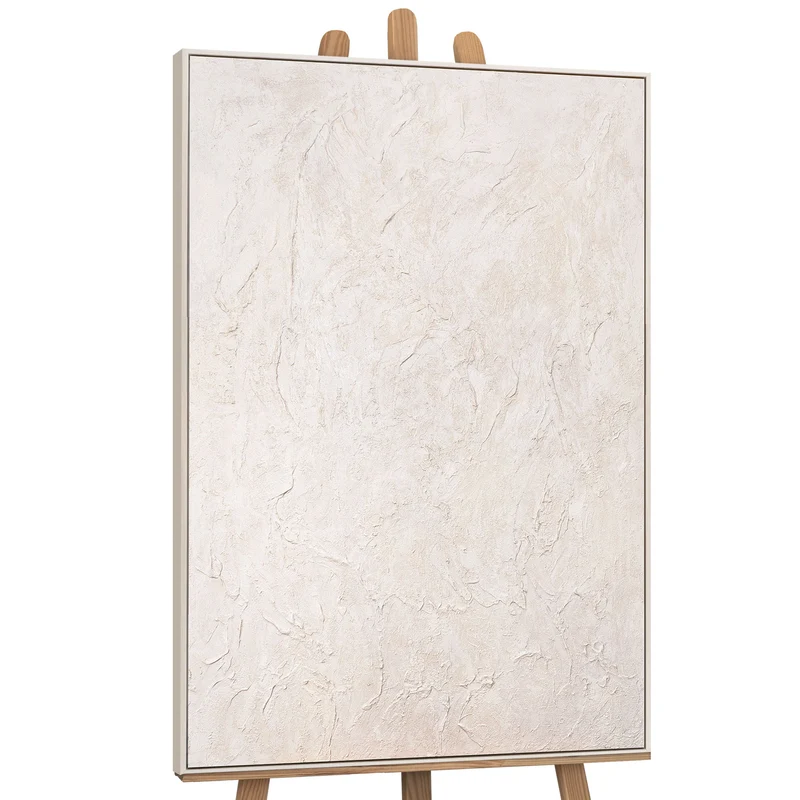 Moderne Wanddeko neutral – Abstraktes Bild Beige „Das Flüstern der Zeit“