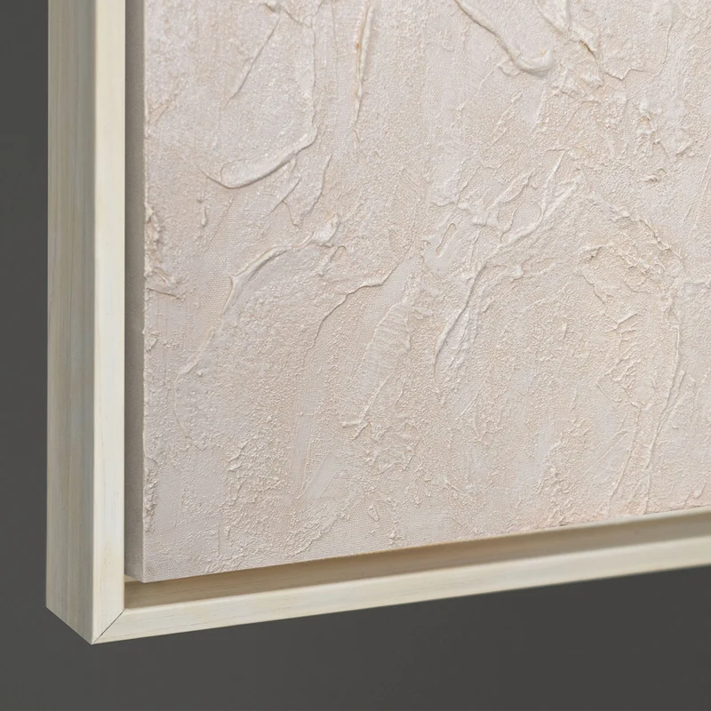 Moderne Wanddeko neutral – Abstraktes Bild Beige „Das Flüstern der Zeit“
