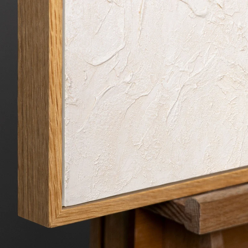 Moderne Wanddeko neutral – Abstraktes Bild Beige „Das Flüstern der Zeit“