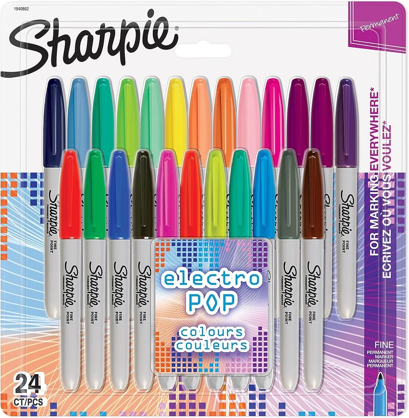 Sharpie - Permanent Marker - Electro Pop - 24 Pack - Fine