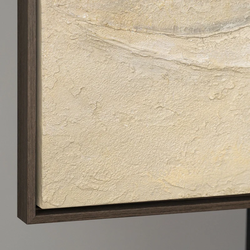 Abstrakte Gemälde Beige – Moderne Wanddeko Wohnzimmer Leinwand „Das Flüstern der Täler“