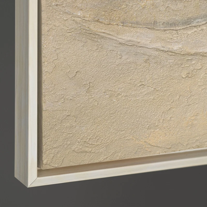 Abstrakte Gemälde Beige – Moderne Wanddeko Wohnzimmer Leinwand „Das Flüstern der Täler“