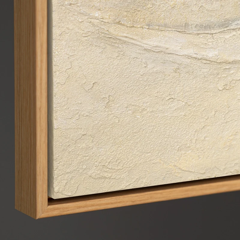 Abstrakte Gemälde Beige – Moderne Wanddeko Wohnzimmer Leinwand „Das Flüstern der Täler“