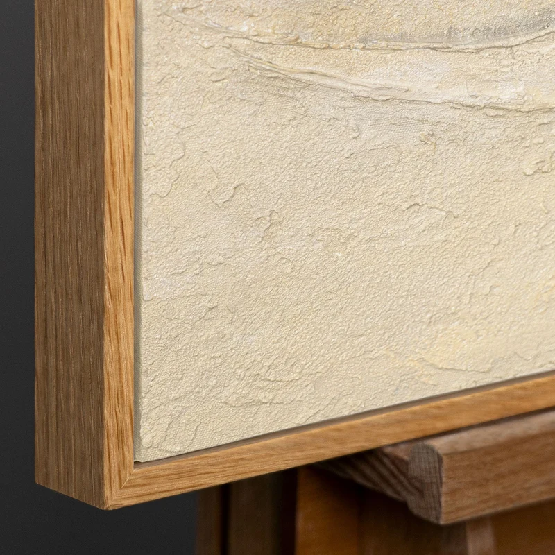Abstrakte Gemälde Beige – Moderne Wanddeko Wohnzimmer Leinwand „Das Flüstern der Täler“