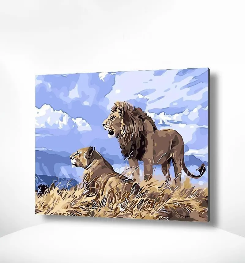 Malen nach Zahlen Lions Blauer Himmel