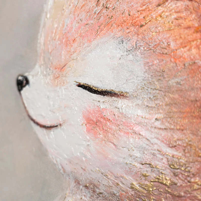 Rundes Acrylbild „Foxy" – handgemalter Fuchs fürs Kinderzimmer, Ø 60–100 cm