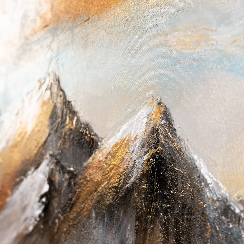 Acrylbild "Mountain Light"– abstraktes Leinwandbild mit Struktur 115x50 cm