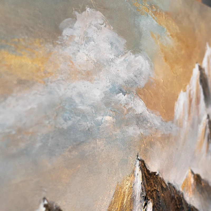 Acrylbild "Mountain Light"– abstraktes Leinwandbild mit Struktur 115x50 cm