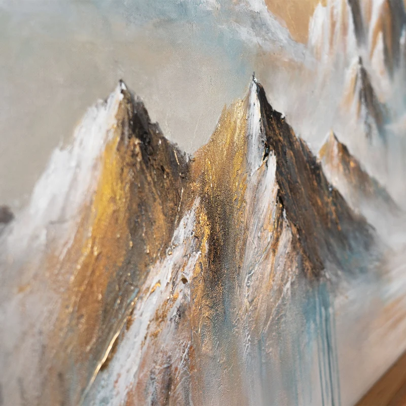 Acrylbild "Mountain Light"– abstraktes Leinwandbild mit Struktur 115x50 cm