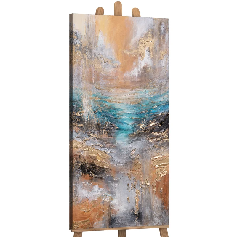 Handgemalte acrylbilder auf Leinwand abstrakt "Das Licht des Horizonts" 115x50cm