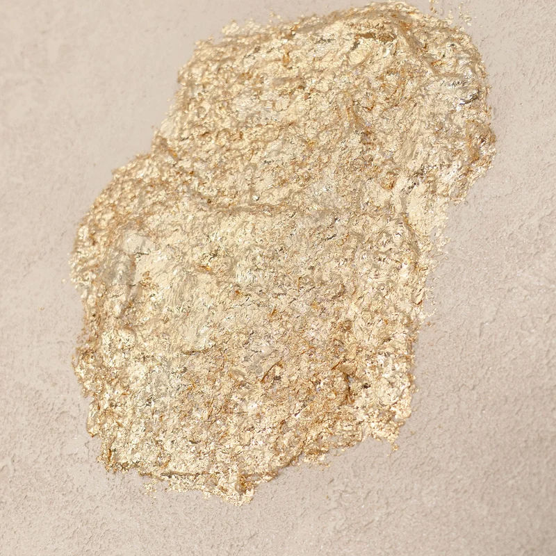 Abstraktes Wandbild mit Struktur in Beige, Grün & Gold – Modernes Acrylgemälde auf Leinwand