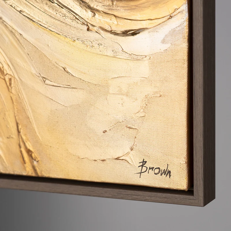 Leinwandbild mit Struktur - Abstrakte Acrylmalerei "Zeitwellen" mit Rahmen