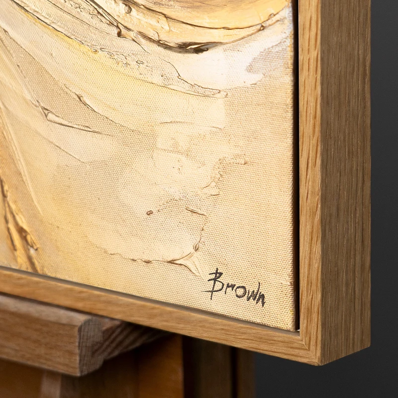 Leinwandbild mit Struktur - Abstrakte Acrylmalerei "Zeitwellen" mit Rahmen