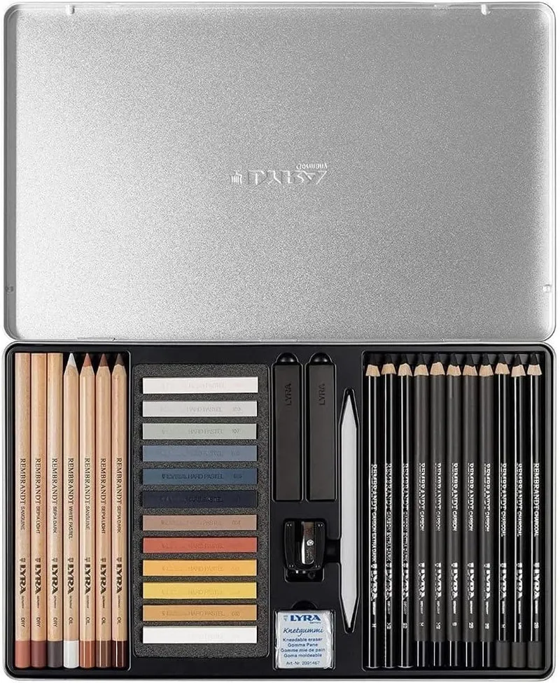 Lyra Sketching Pencils & Accessories Set in Metal Box