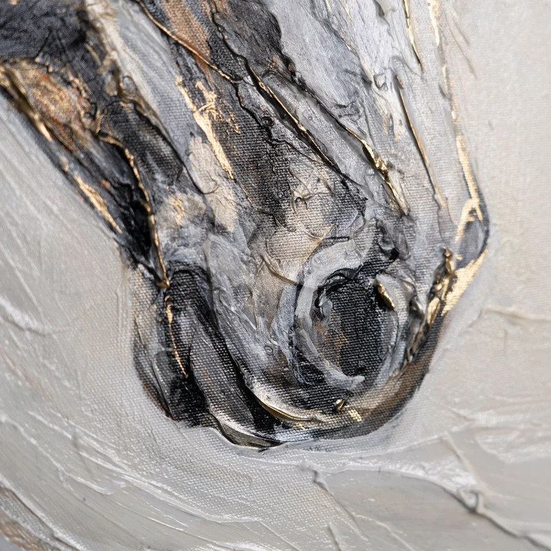 Handgemaltes Acrylbild Mit Pferden Auf Leinwand – Abstrakte Wanddeko "Bewegungsenergie"