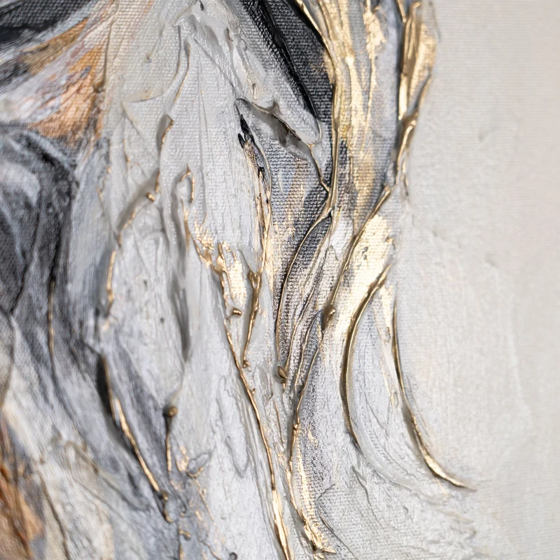 Handgemaltes Acrylbild Mit Pferden Auf Leinwand – Abstrakte Wanddeko "Bewegungsenergie"