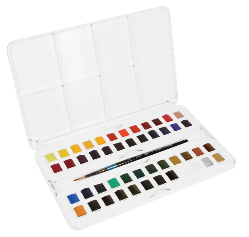 Aquafine WAtercolour Studio Set 48 + Brush