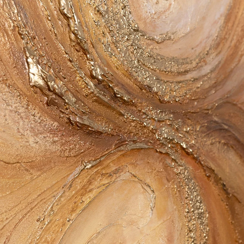 Abstraktes Acrylbild „Wirbelwind der Wärme“ – Handgemalte Leinwandkunst in warmen Brauntönen